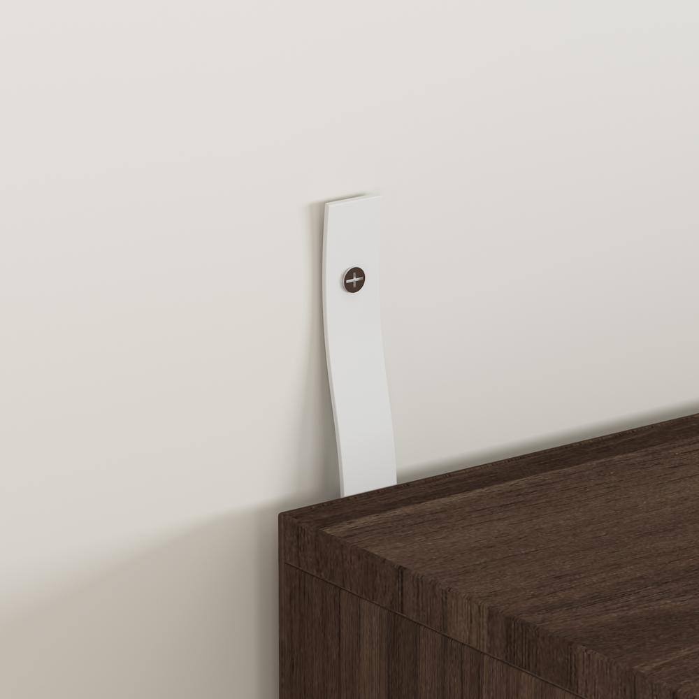 None Brown Armoire with 2-Drawers, Hanging Rod and Gold Metal Handles (71.1 in. H x 19.1 in. W x 31.5 in. D)