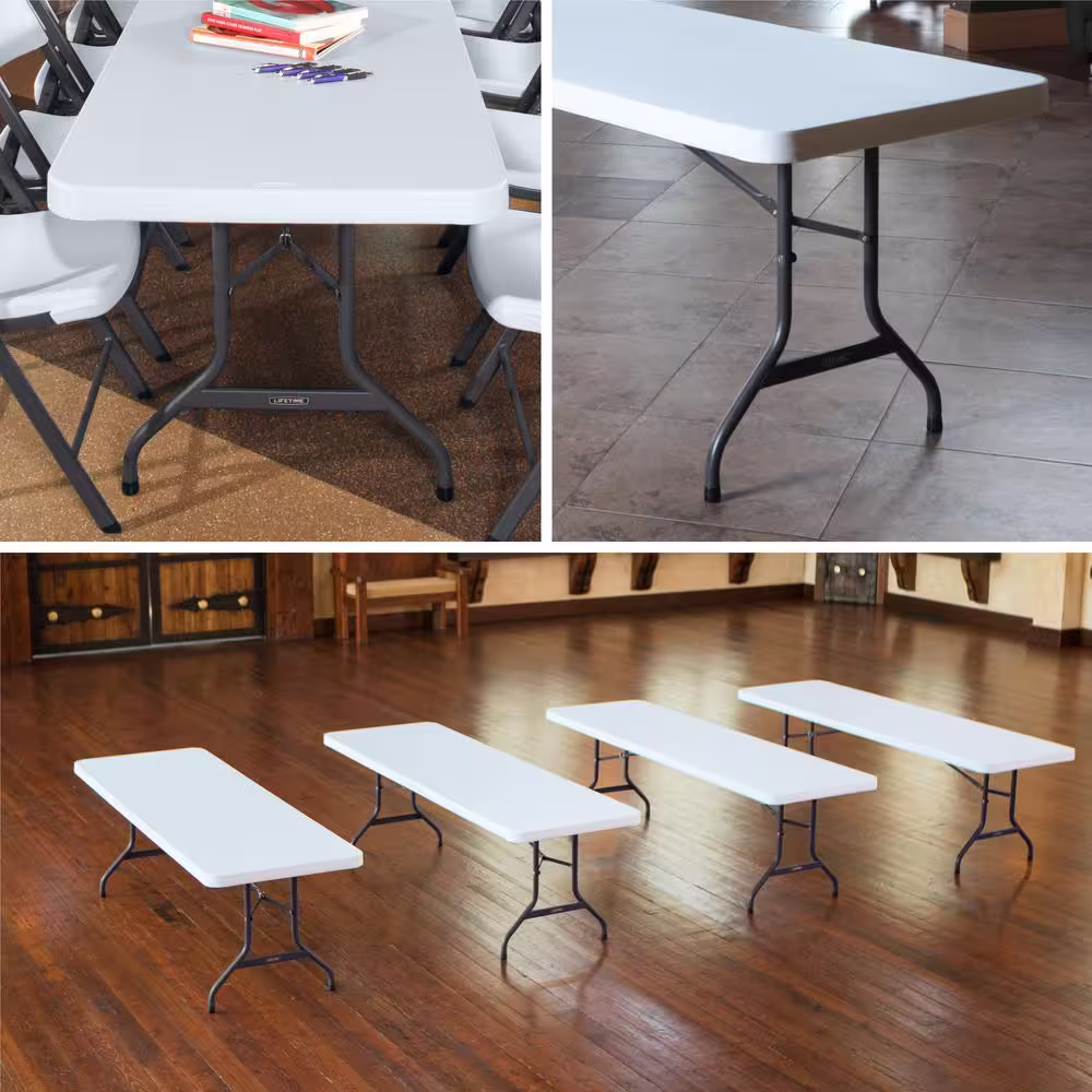Lifetime 8 ft. White Granite Plastic Folding Table (Commercial)