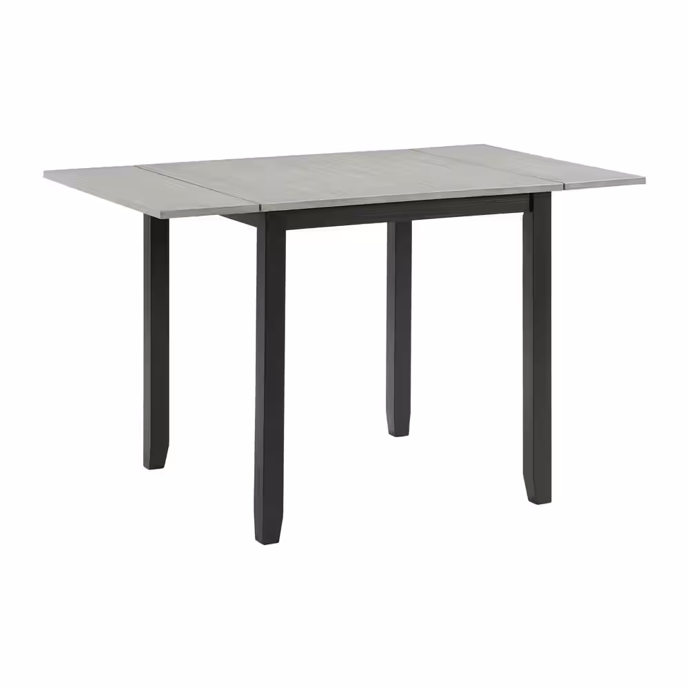 Picket House Furnishings Tuttle 3-Piece Drop Leaf Dining Set in Gray Table and 2-Chairs