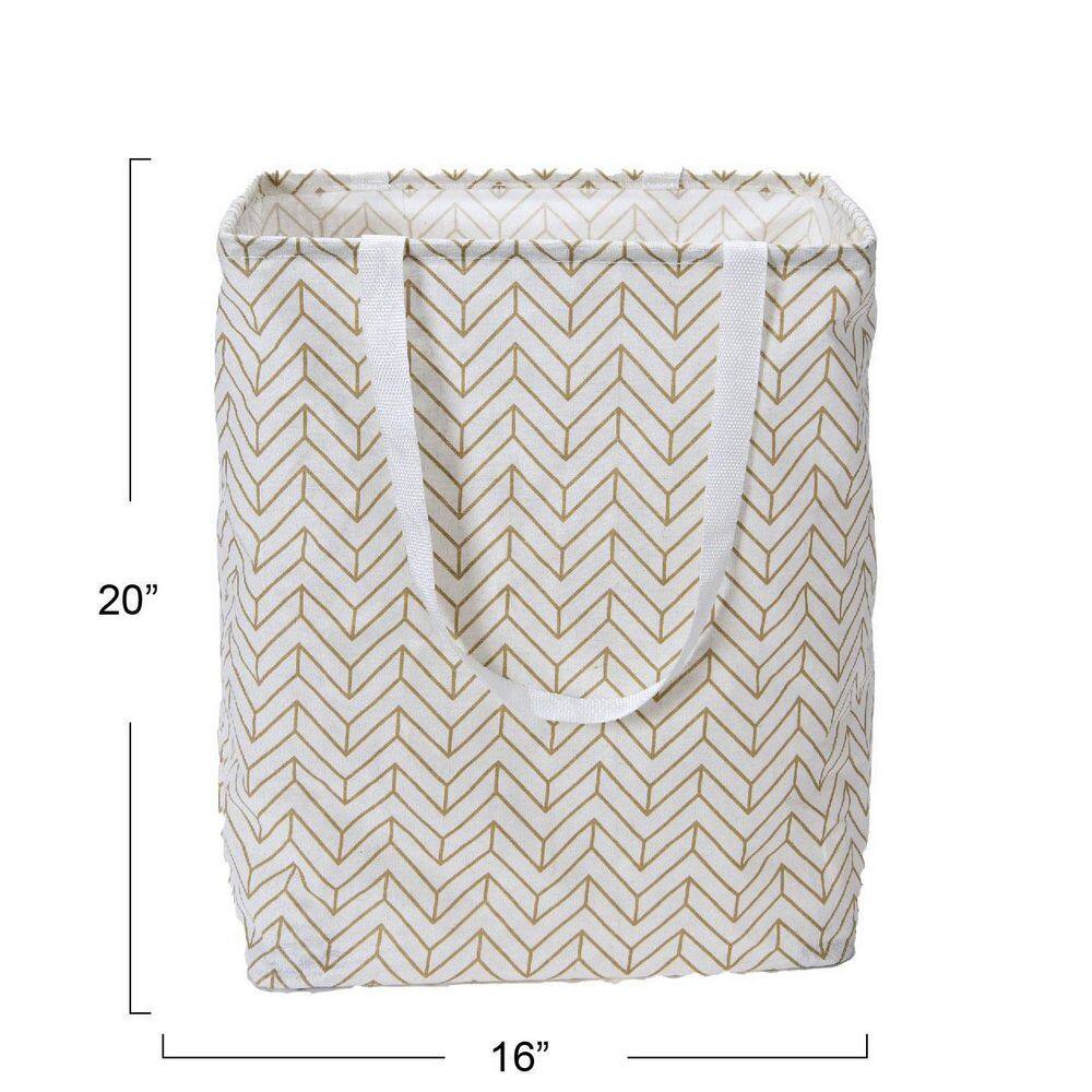 HOUSEHOLD ESSENTIALS Tan Chevron Rectangular Krush Laundry Bag