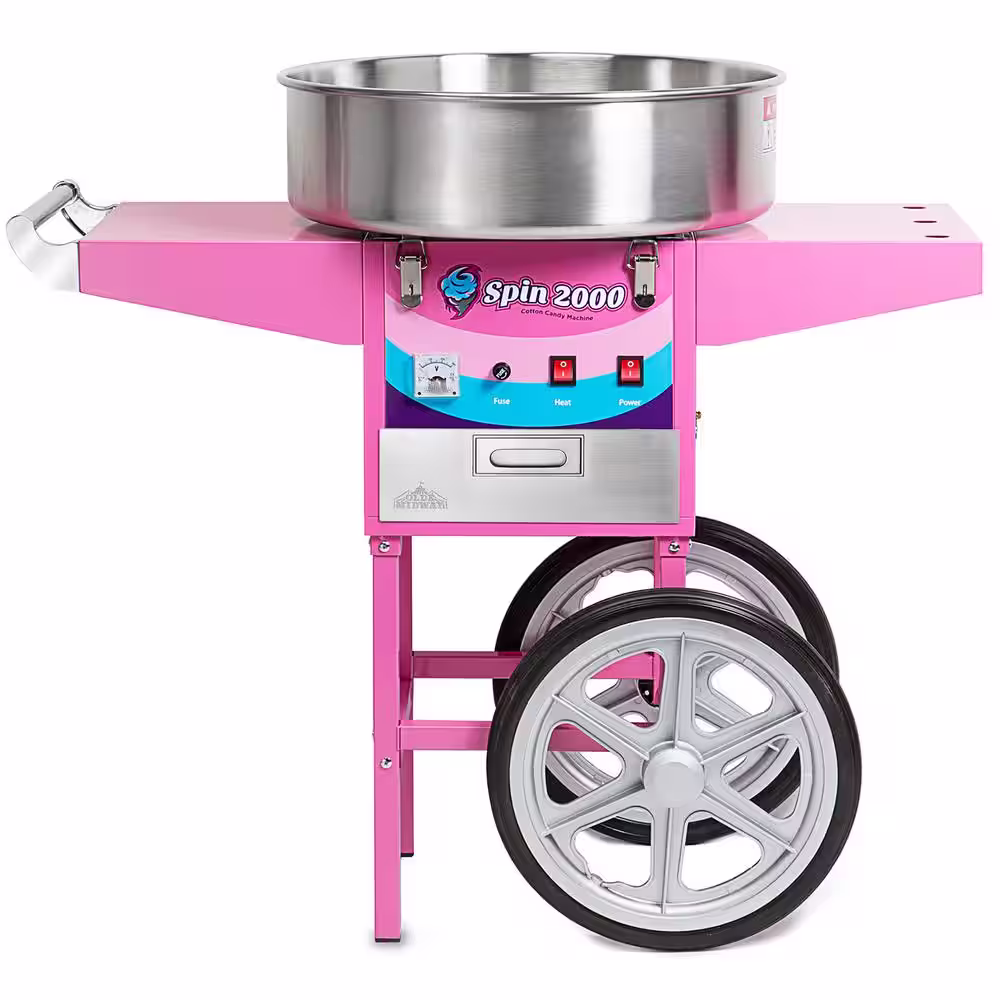 Olde Midway 950 W Pink Cotton Candy Cart