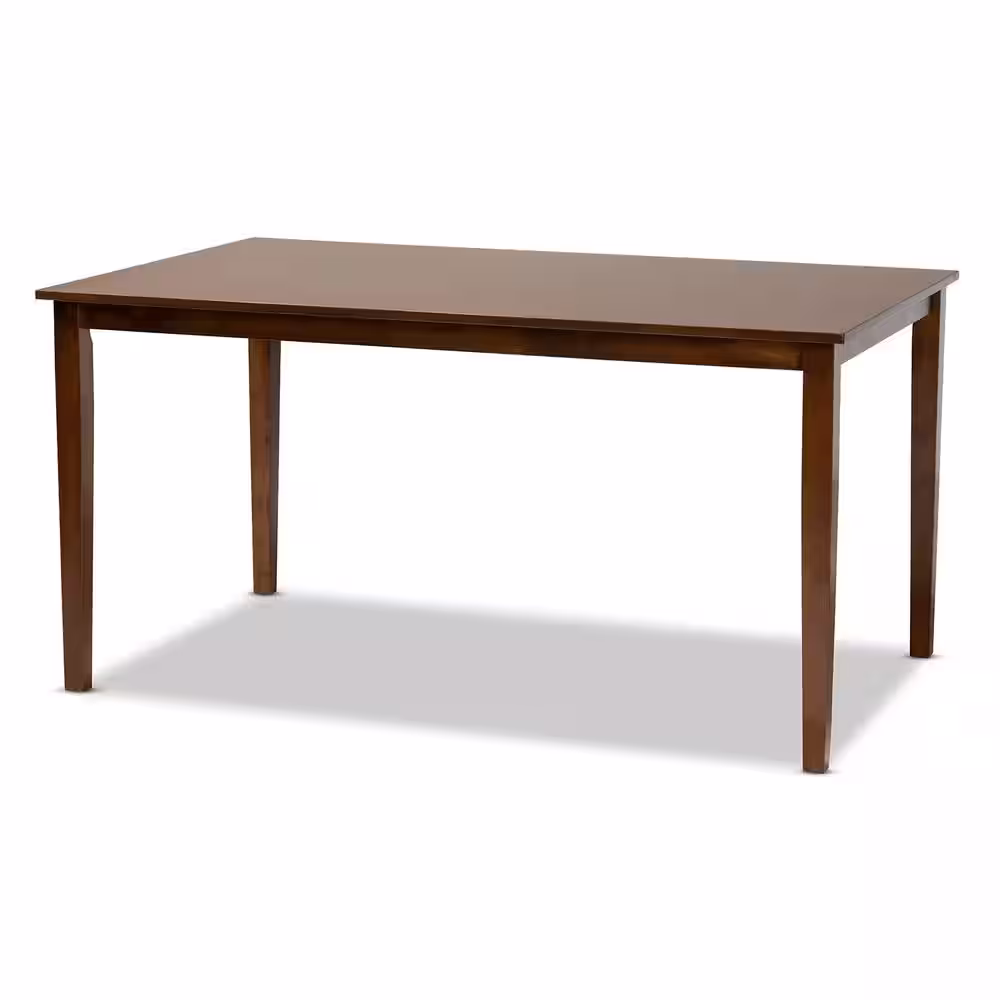 Baxton Studio Augustine 7-Piece Grey and Walnut Brown Dining Set