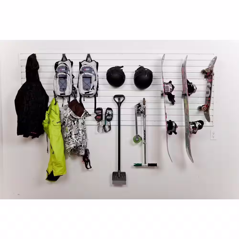 Flow Wall Modular Garage Wall Storage Panels in White