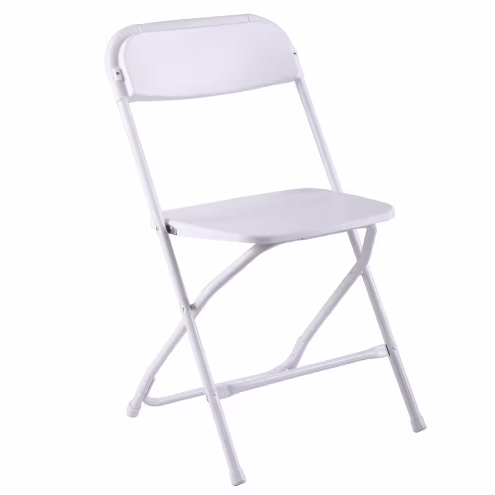 Tidoin White Plastic Folding Chairs(Set of 5)