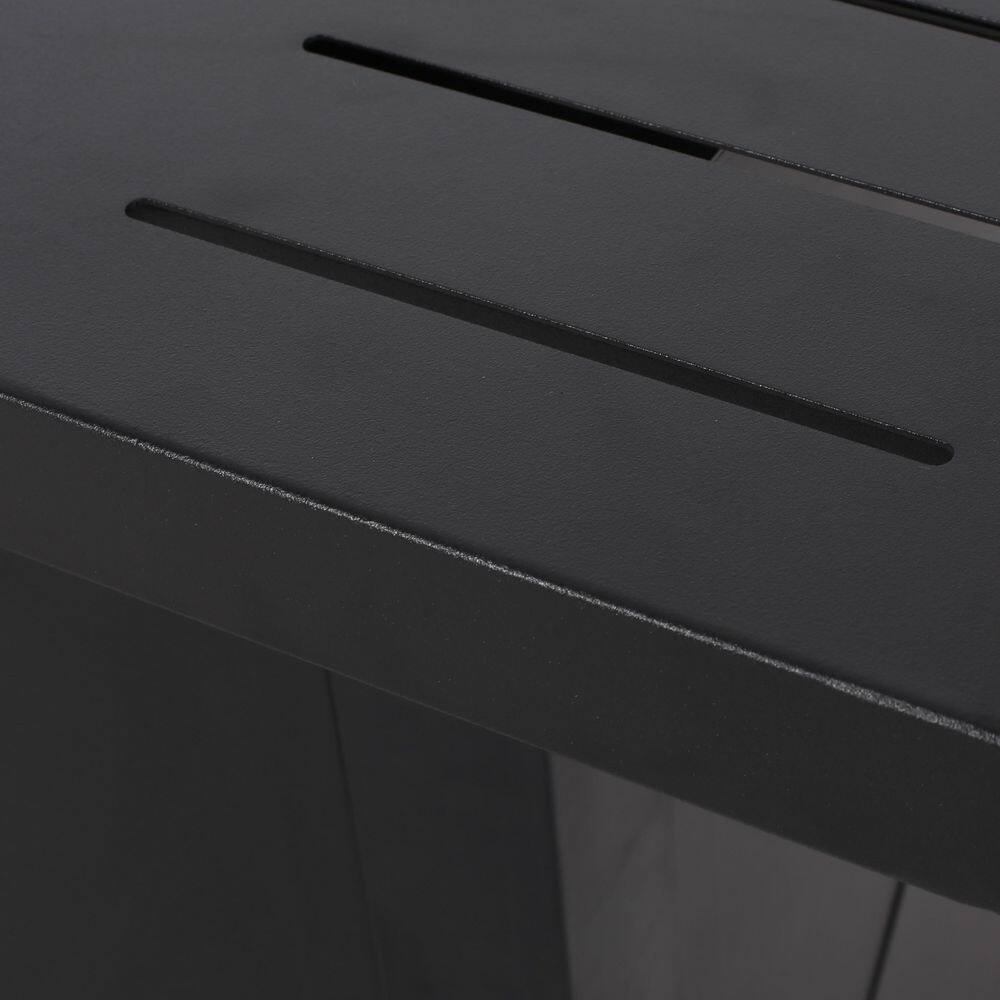 Noble House Haraldson Black Rectangular Metal Fire Pit