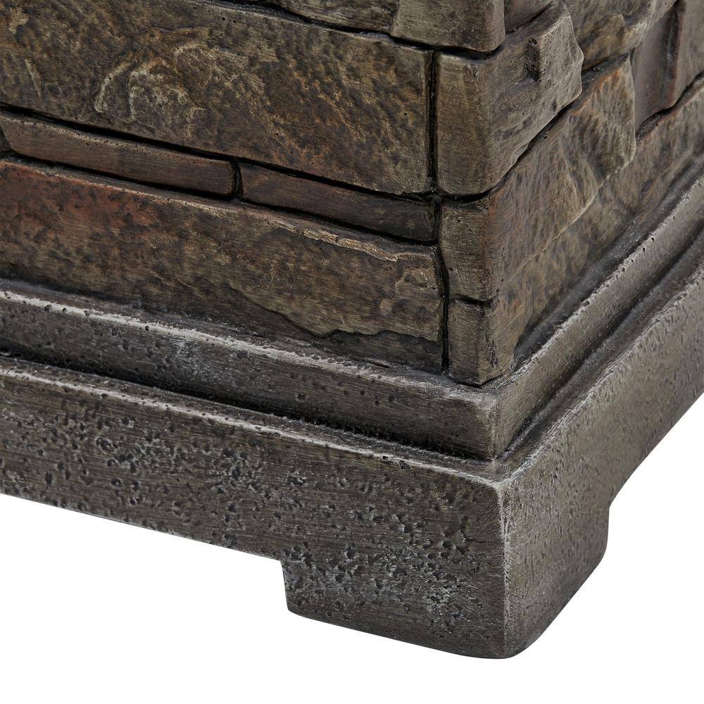 Hampton Bay 29 in. W x 11.8 in. H Square Stacked Stone Fire Column