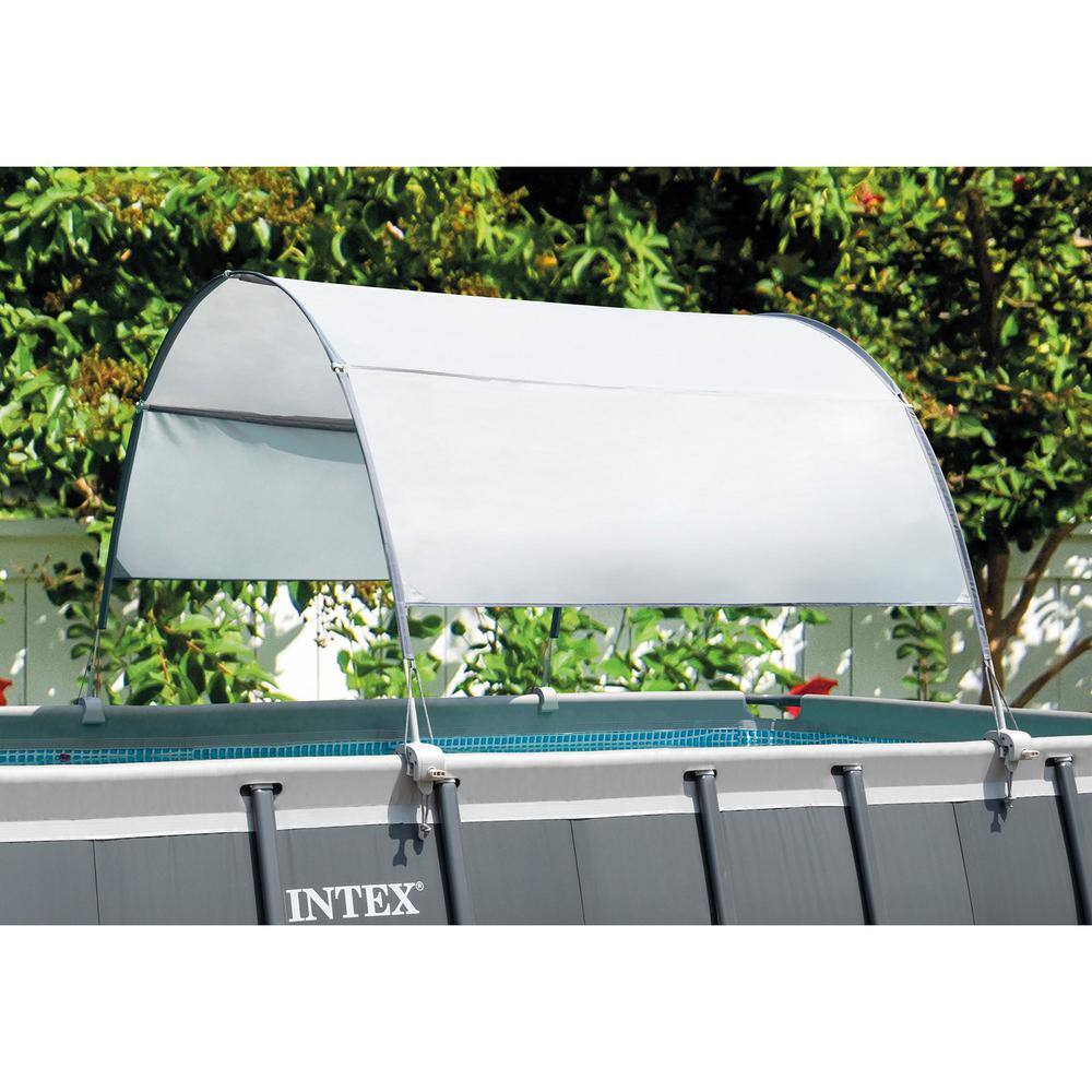 Intex 12 ft. x 30 in. Metal Frame Above Ground Swimming Pool Kit with Canopy