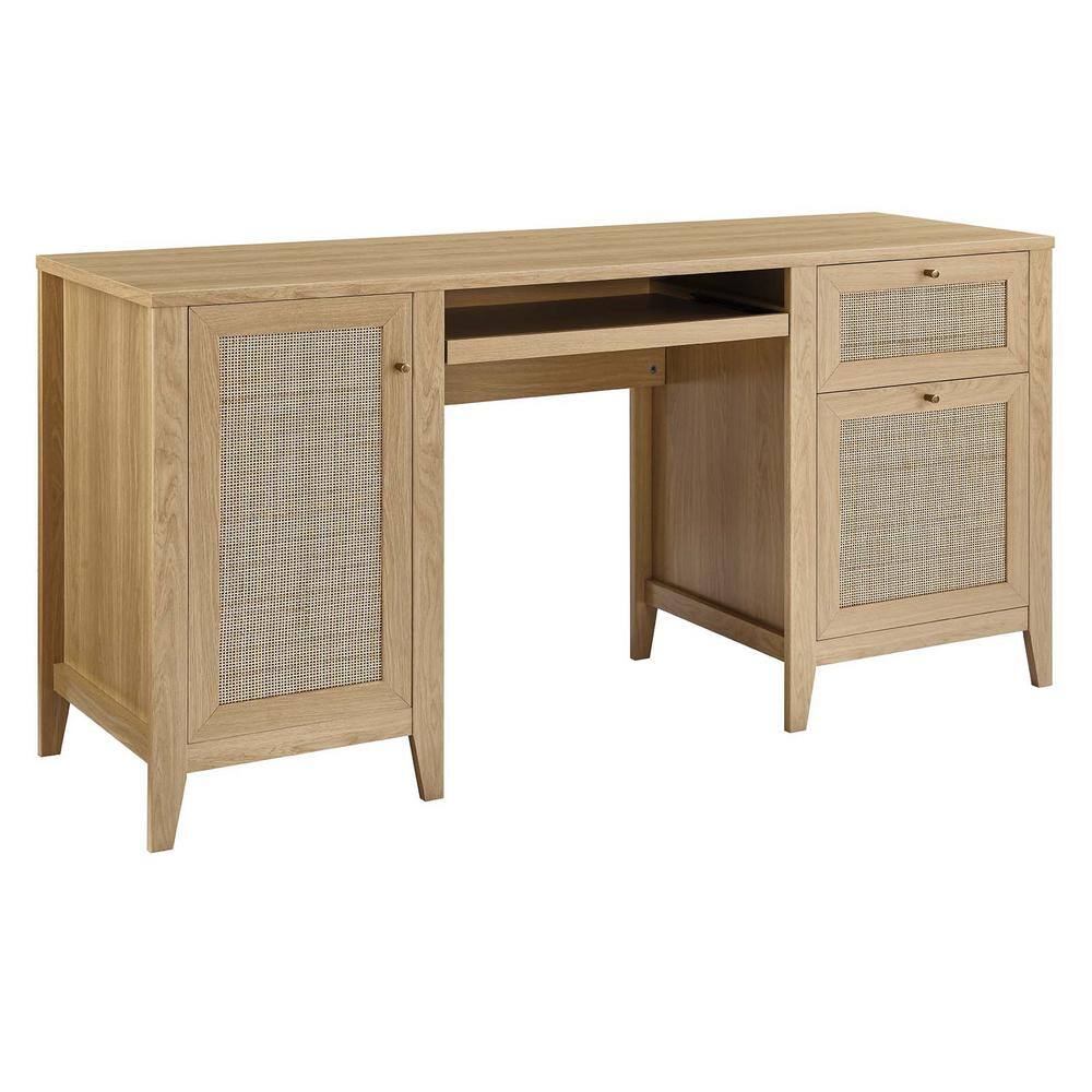None Soma 63 in. Rectangle in Oak Office Desk