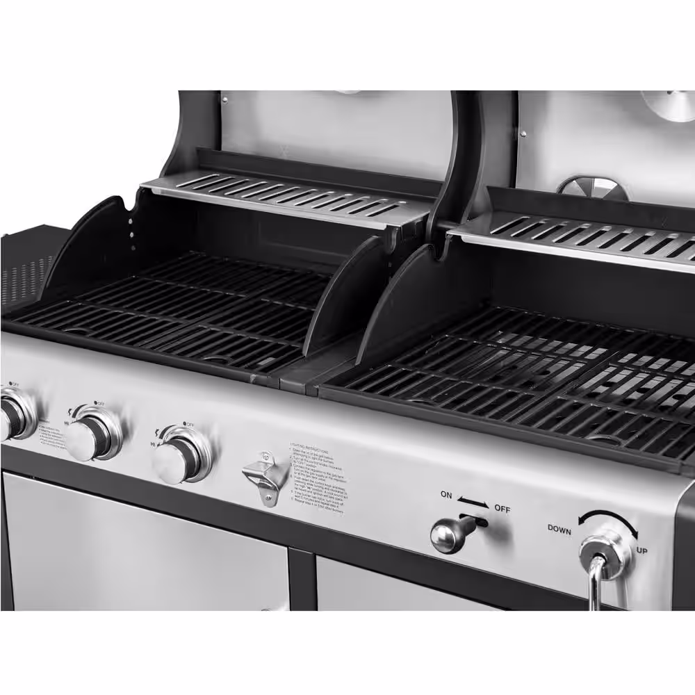Royal Gourmet 3-Burner Propane Gas and Charcoal Combo Grill in Black with Grill Cover