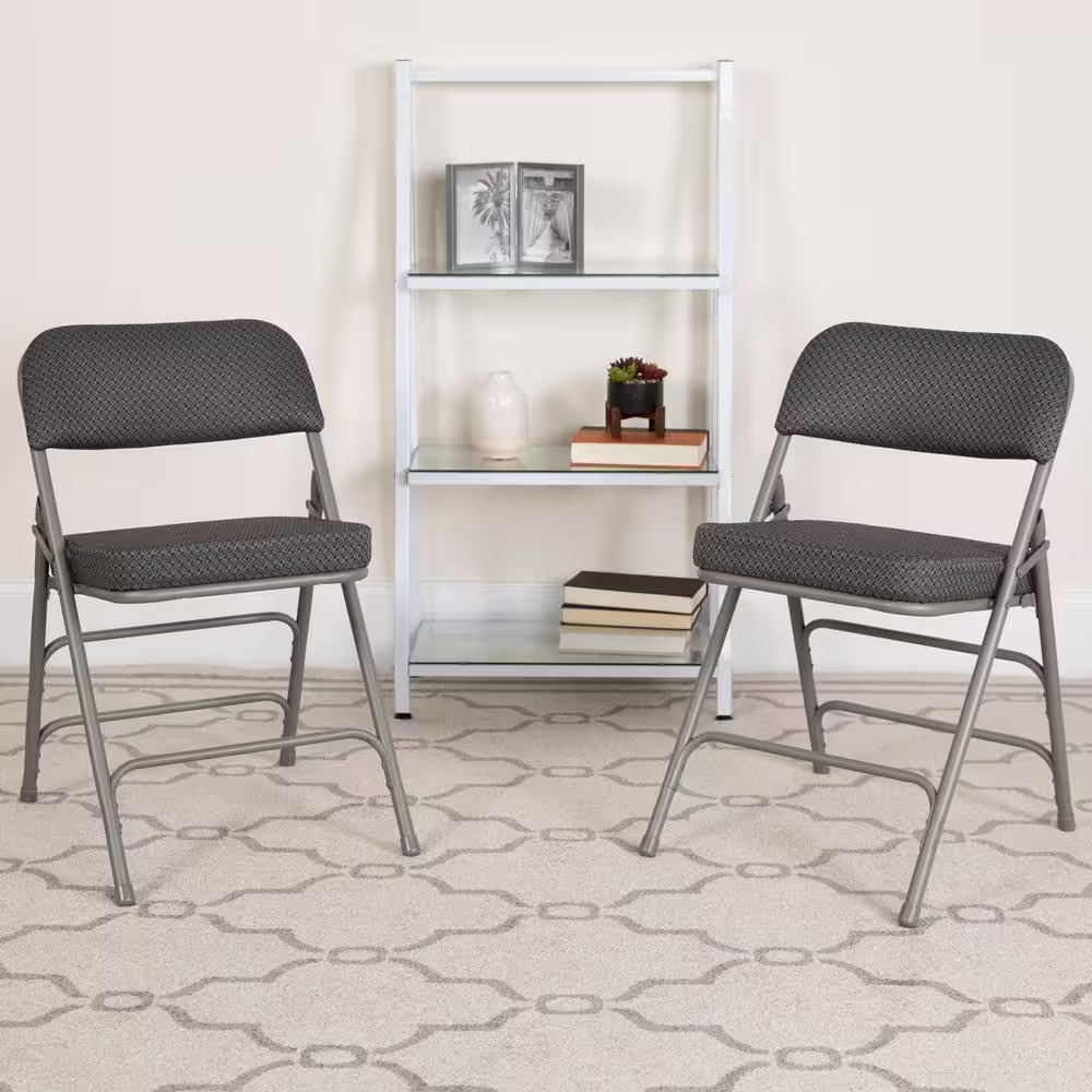 Flash Furniture Gray Metal Folding Chair (2-Pack)