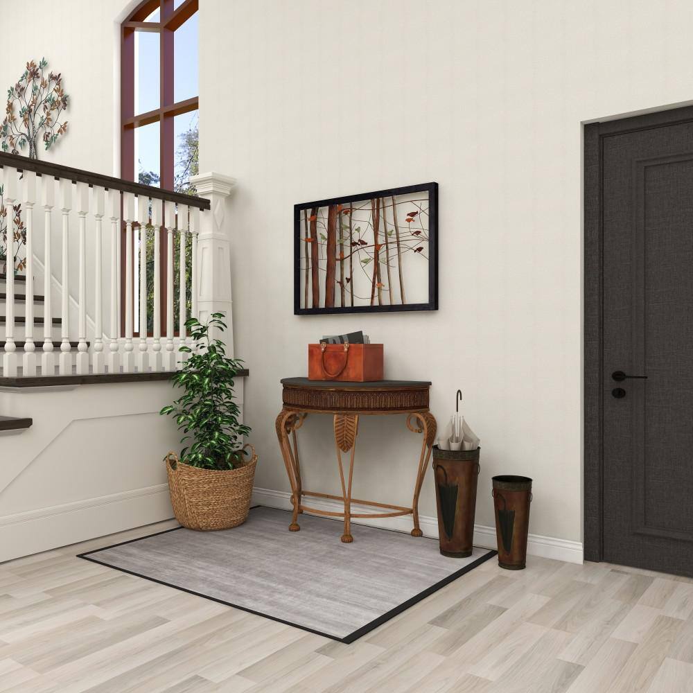 Litton Lane Brown Metal Umbrella Stand with Umbrella Image and Handles (Set of 2)