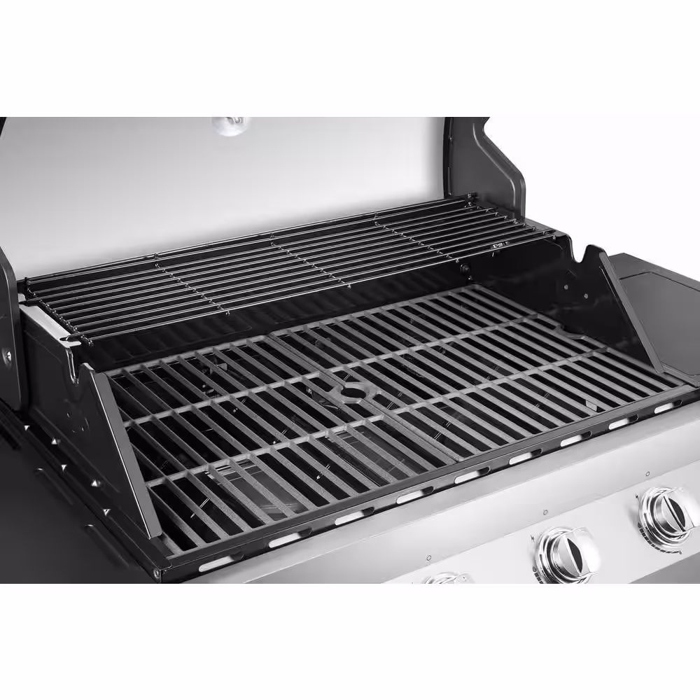 Dyna-Glo Premier 4-Burner Propane Gas Grill in Stainless Steel with Side Burner