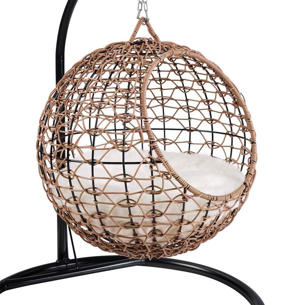 None Nala Medium Brown Hanging Egg Cat Condo Bed