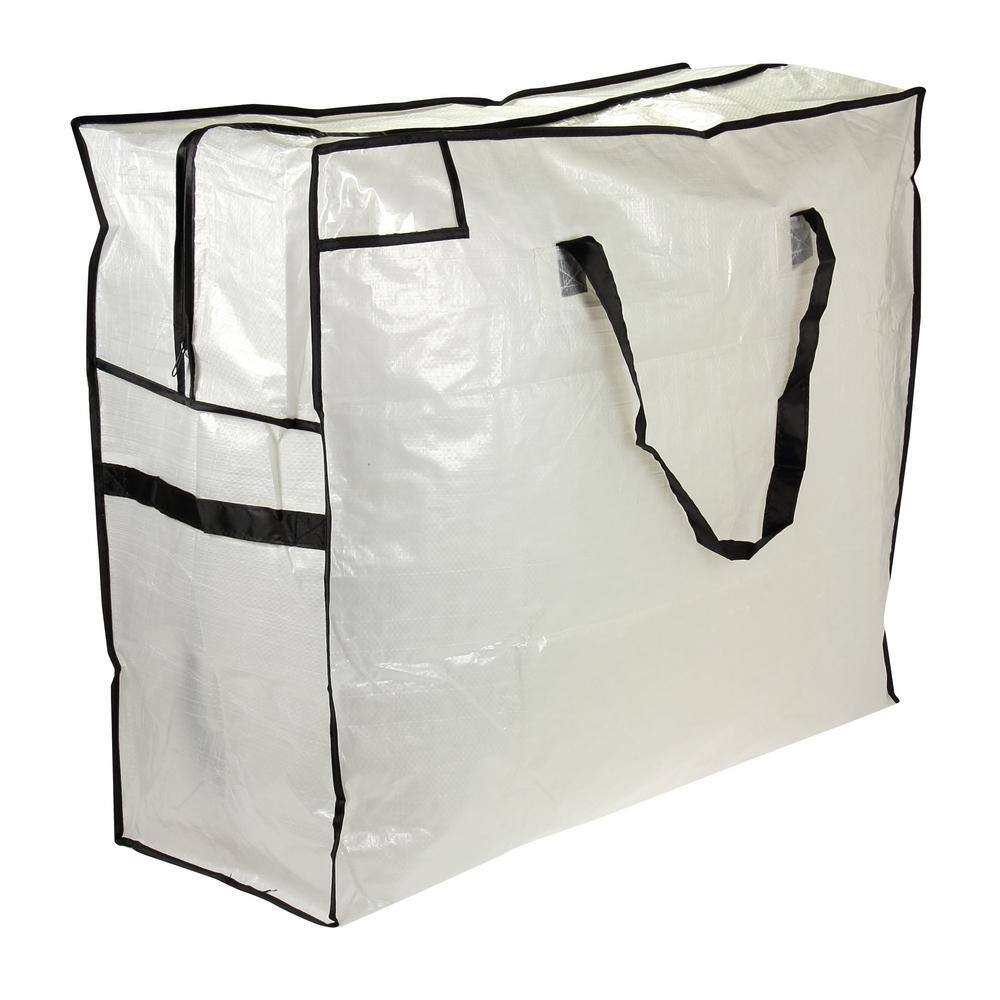 HOUSEHOLD ESSENTIALS 22 in. x 26 in. Medium Tote Clear with Black Trim