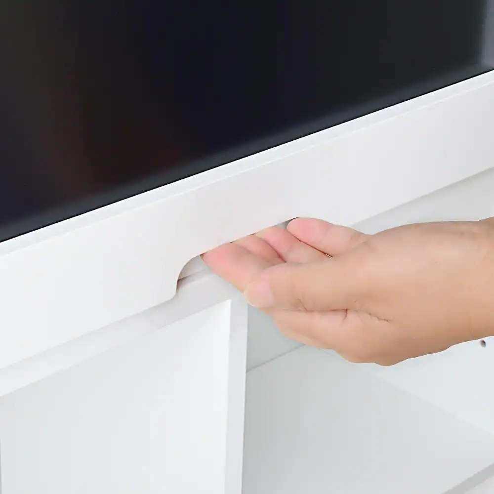 Utopia Alley 30 in. Rectangular White Floating Desk with Built-In Storage