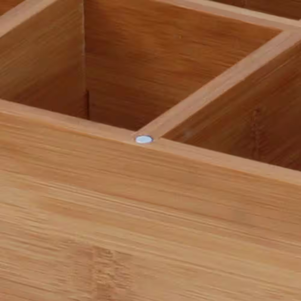 Oceanstar 8-Compartment Bamboo Tea Box with Hinged Lid