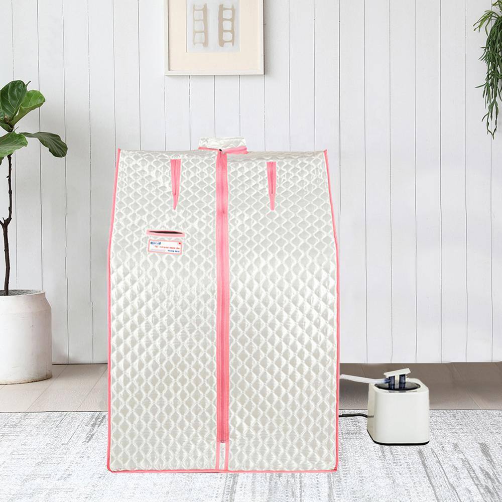 None 1-Person Silver Half Body Infrared Sauna Tent With Folding Chairs