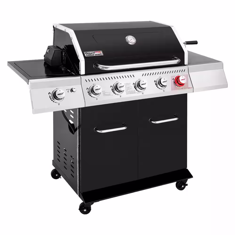 Royal Gourmet Deluxe 5-Burner propane Gas Grill and 1 side burner with Rotisserie Kit
