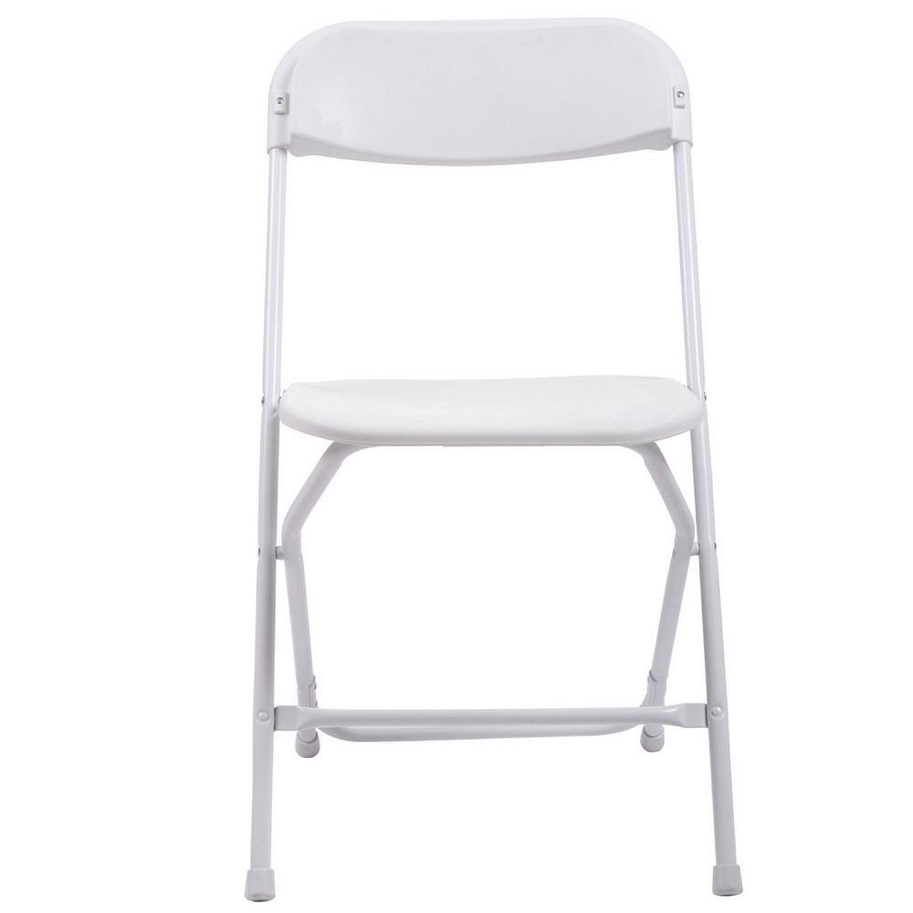 Tidoin White Plastic Folding Chairs(Set of 5)