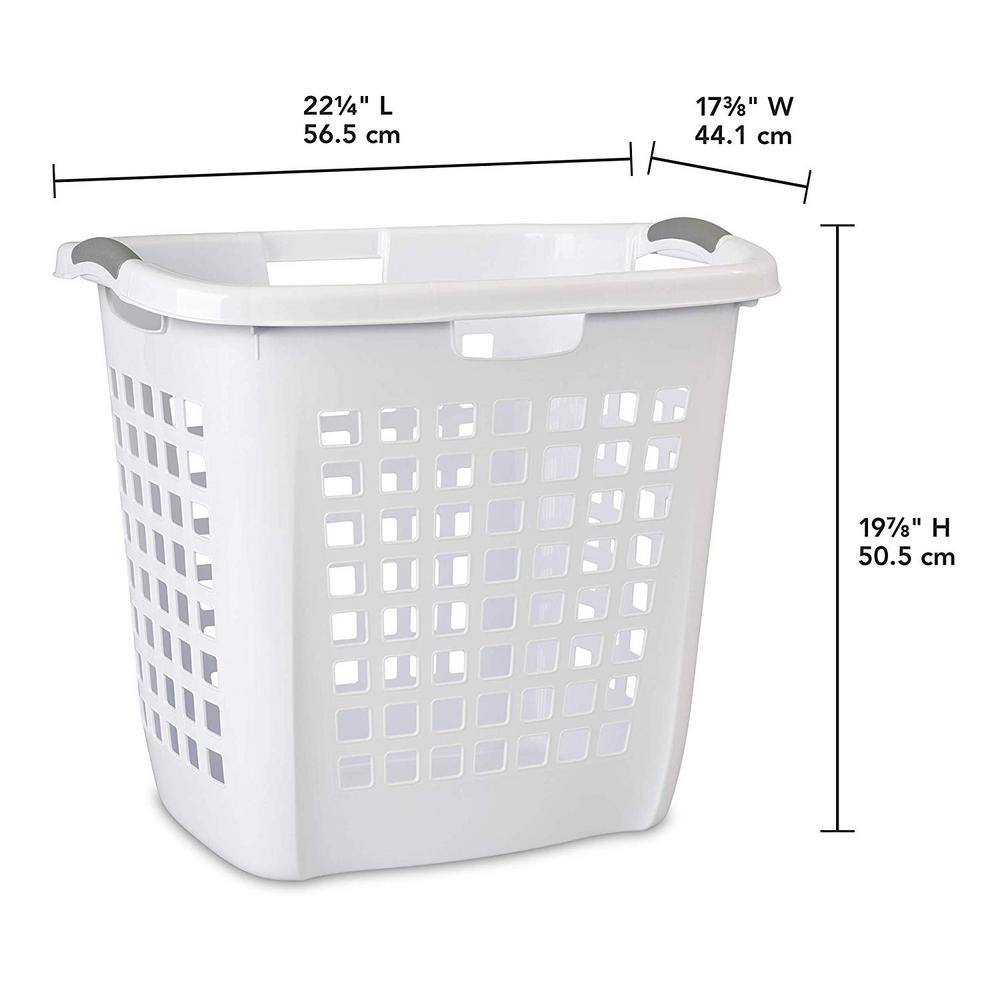 Sterilite Ultra Easy Carry Dirty Clothes Laundry Basket Hamper, White (8-Pack)