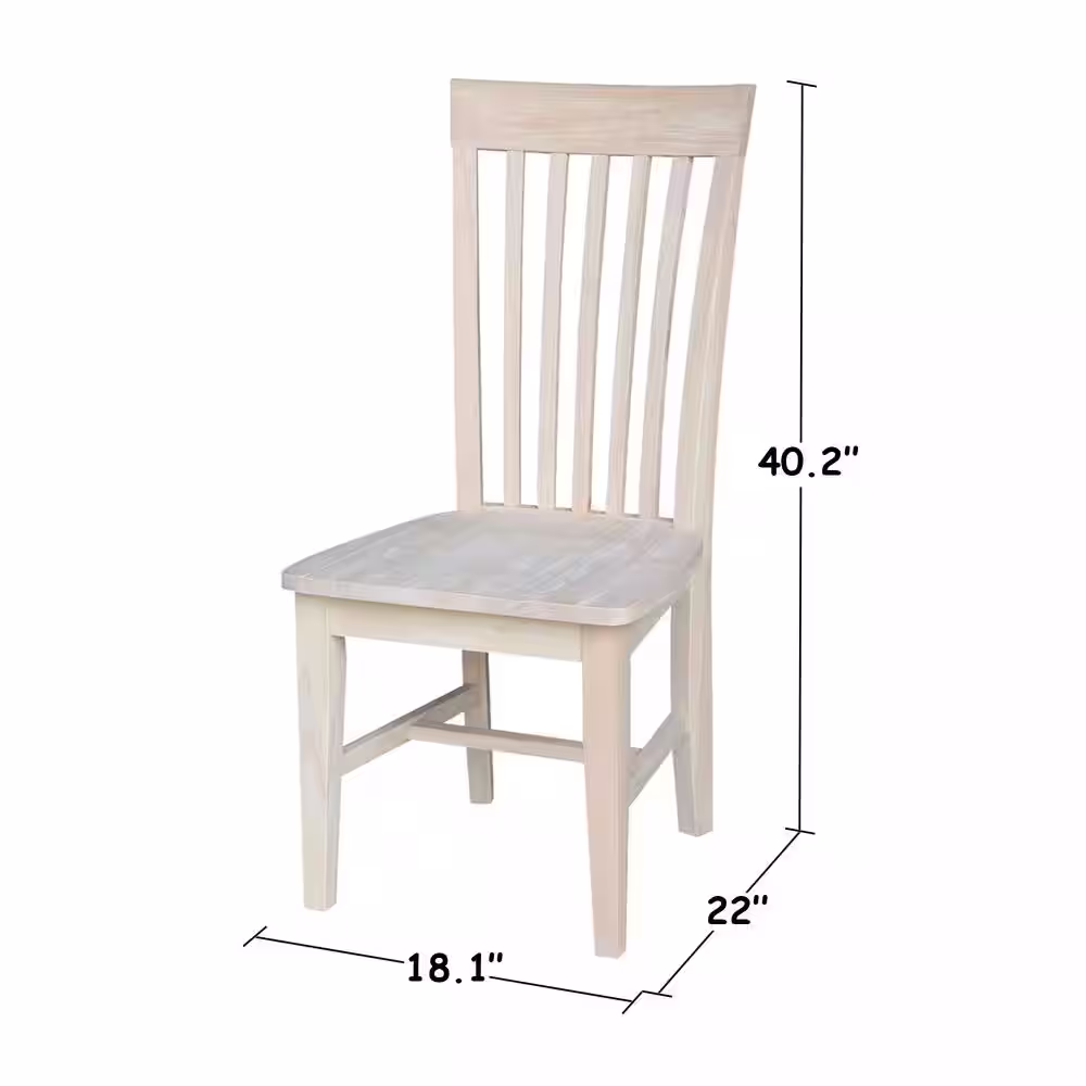 International Concepts Unfinished Wood Mission Dining Chair (Set of 2)