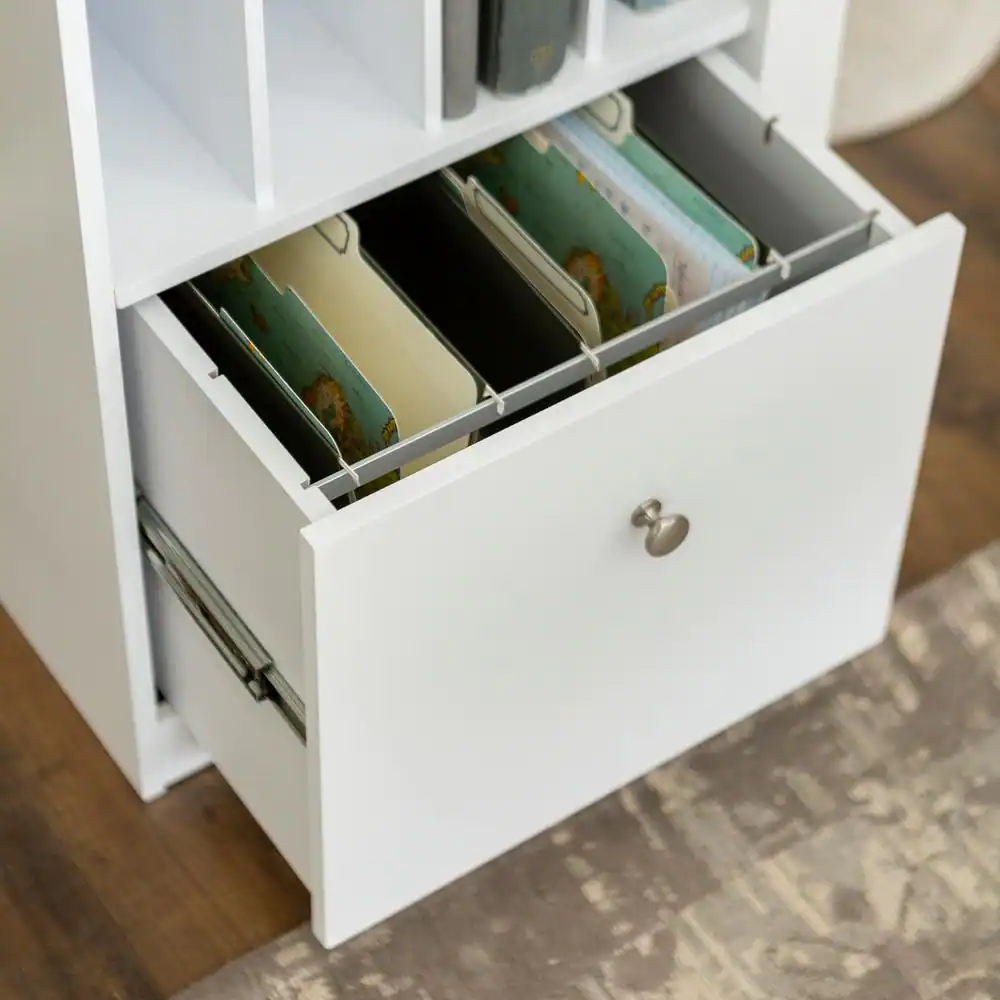 Walker Edison Furniture Company 48 in. White Rectangular 3 -Drawer Computer Desk with Keyboard Tray