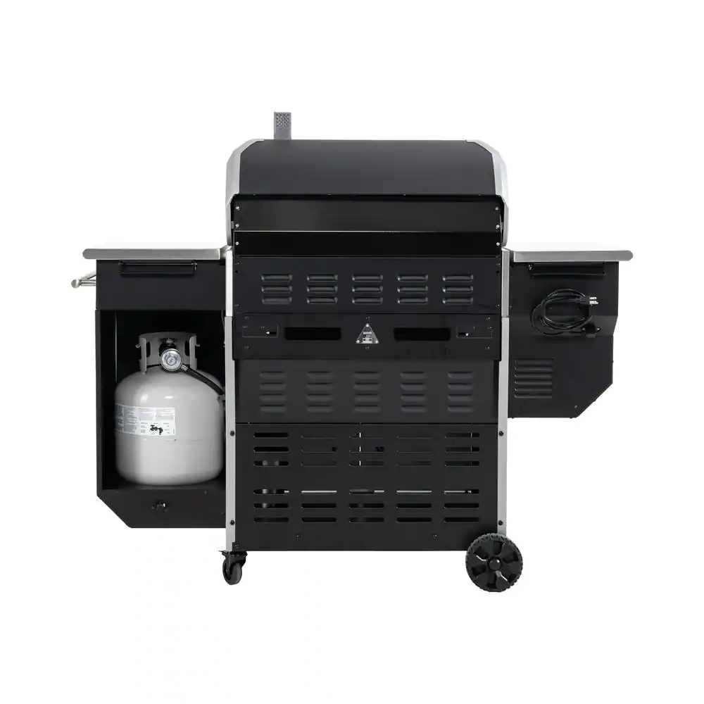 Lifetime 4-Burner Gas Grill and Pellet Smoker Combo in Black
