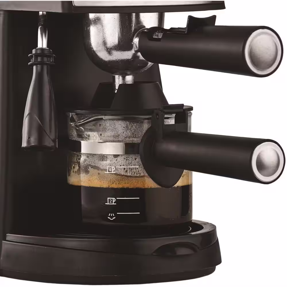 Brentwood Appliances 2.5- Cup Black Stainless Steel Espresso Machine and Cappuccino Maker