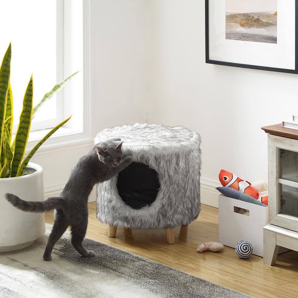 Sam's Pets Pufak 16 in. Gray Cat Tree Cylinder