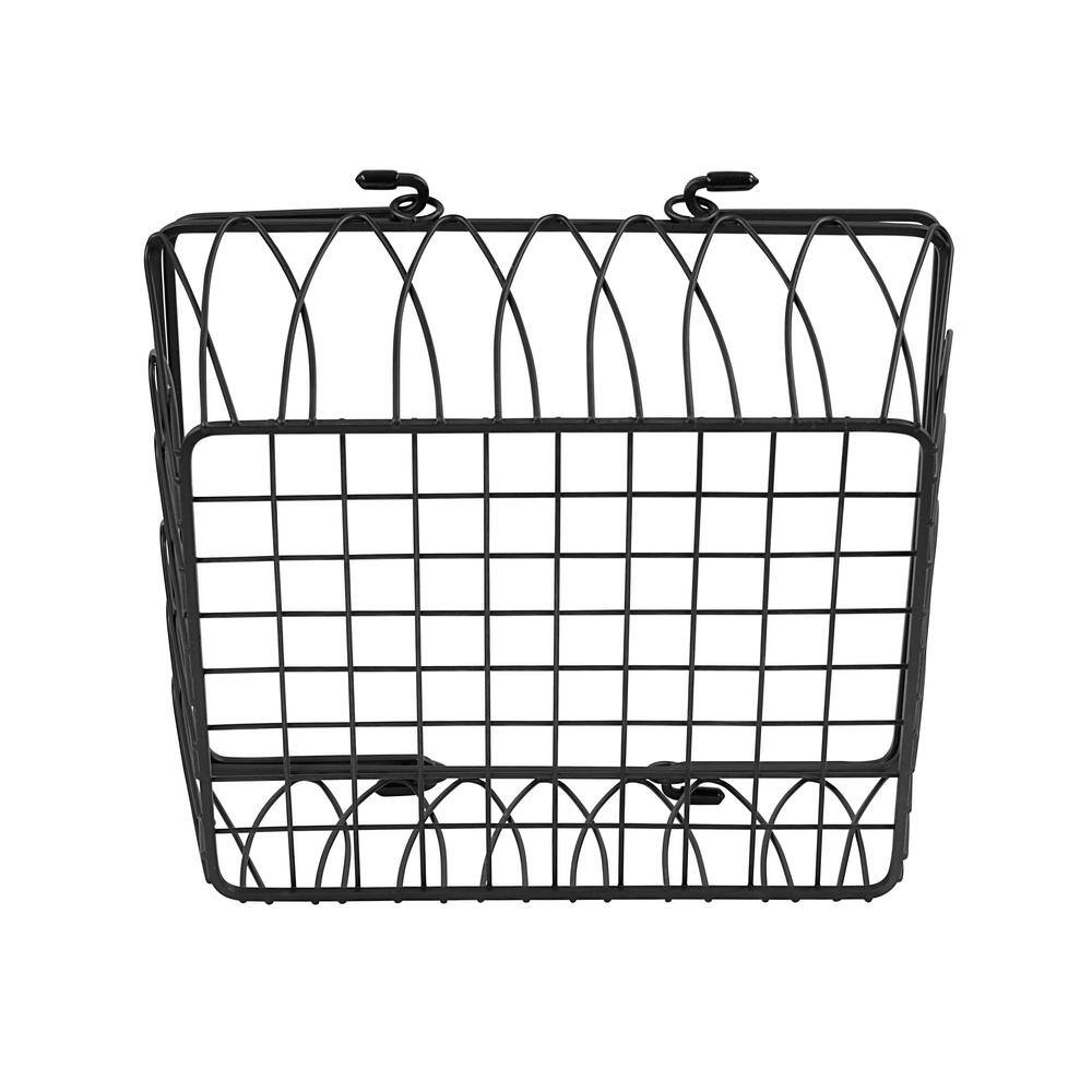 Spectrum 5.25 in. H x 11 in. W Black Steel 1-Drawer Wide Mesh Wire Basket