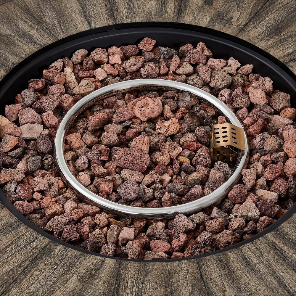 Hampton Bay 36 in. W x 25.2 in. H Round Fire Table with Steel Frame