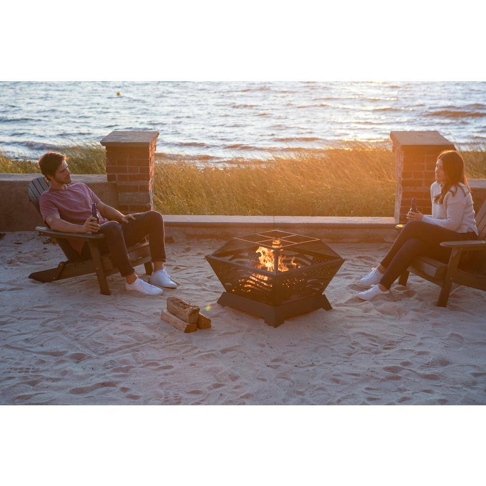 Endless Summer 28 in. D Steel Patriot American Flag Wood Burning Fire Pit