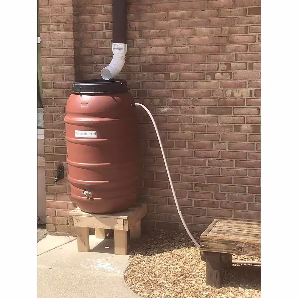 None Rain Barrel Stand Made from Reclaimed Wood