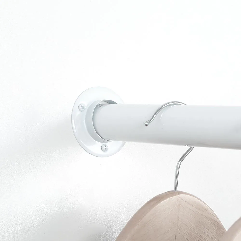 Everbilt 2.68 in. White Metal Closet Rod Pole Sockets (2-Pack)