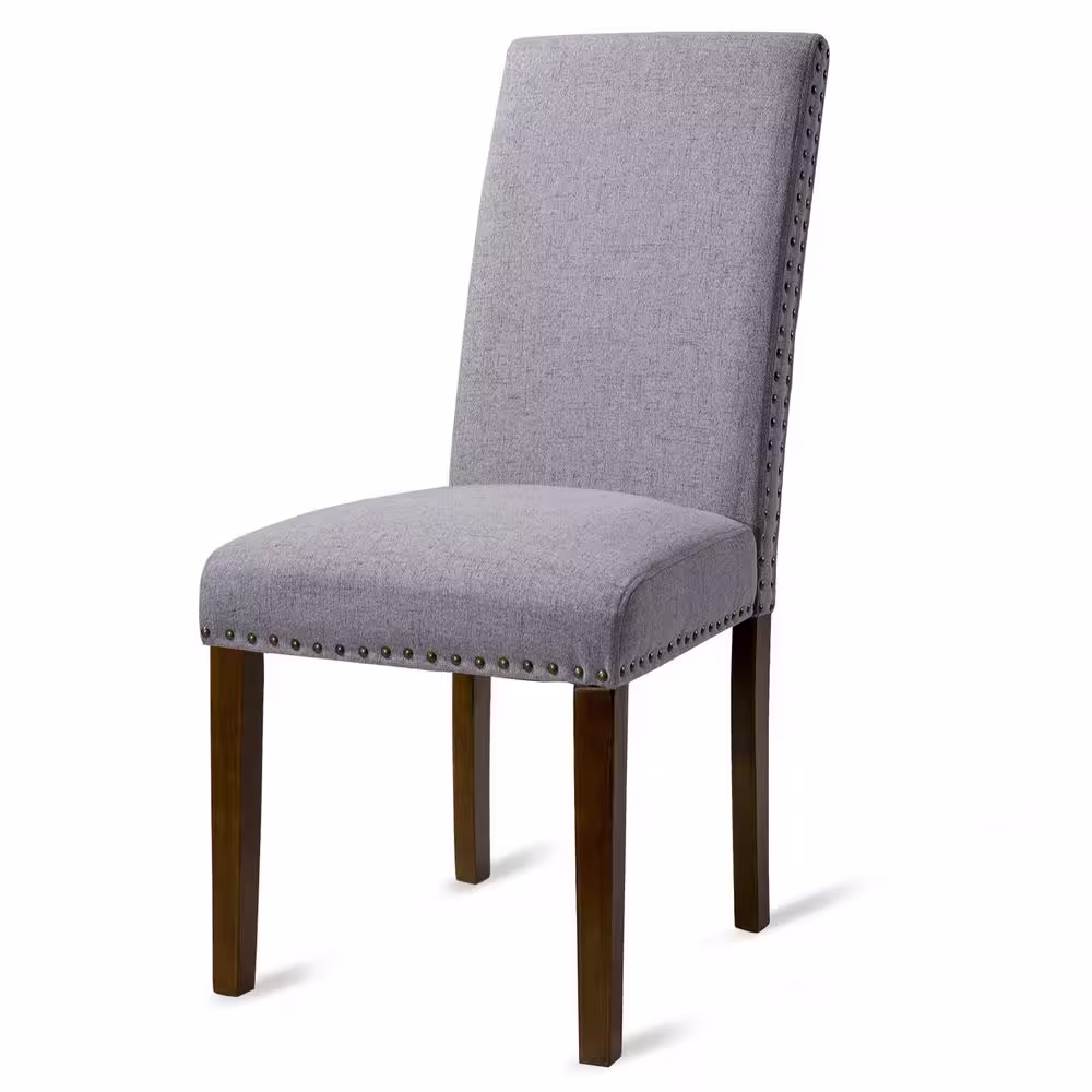 Harper & Bright Designs Light Grey Upholstered Dining Chairs (Set of 2)