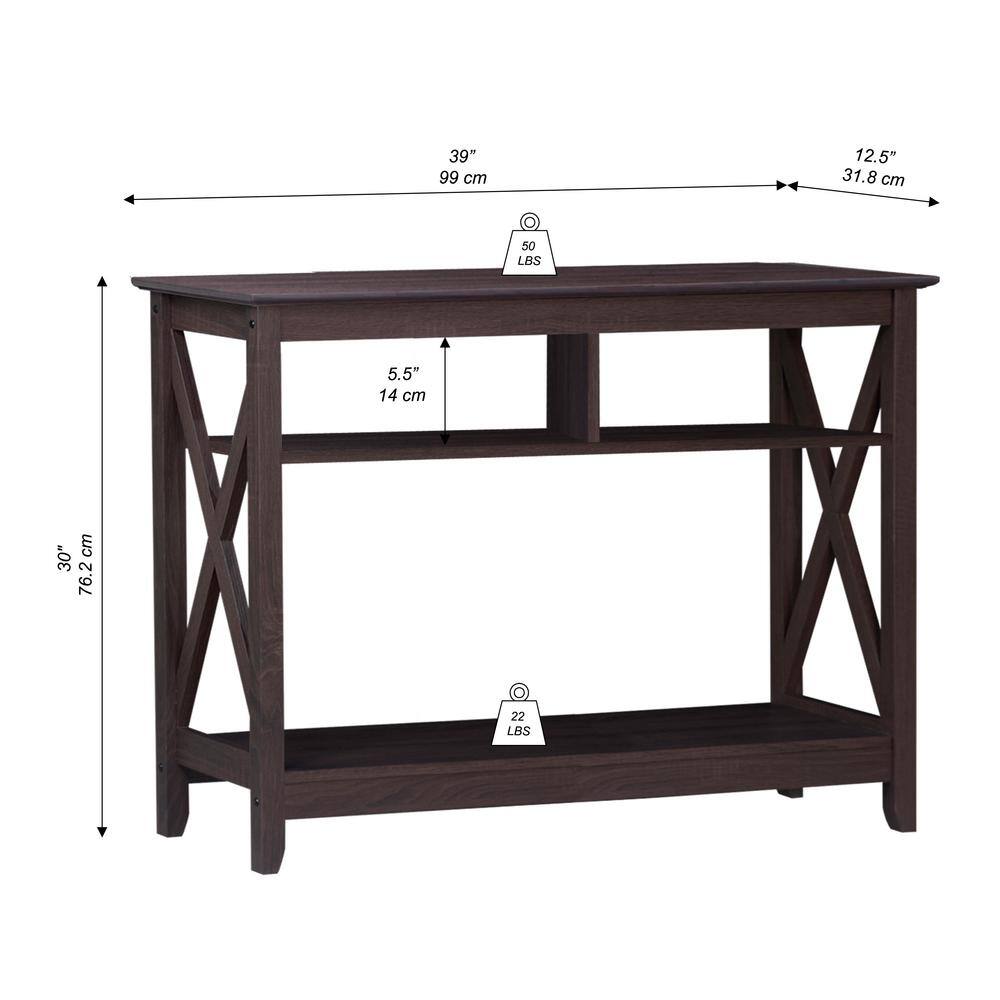 None Lambert 39 in. Oak Rectangle Particle Board Console Table