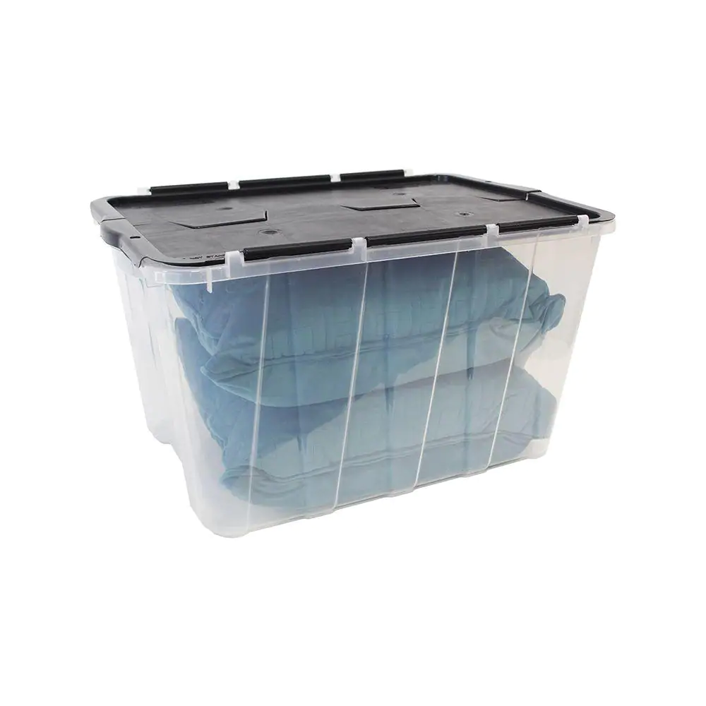 HDX Clear 12 Gal. Flip Top Storage Tote