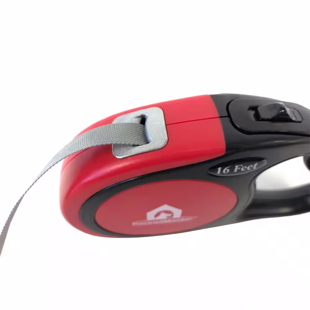 KennelMaster Large 16 ft. Red Retractable Dog Leash