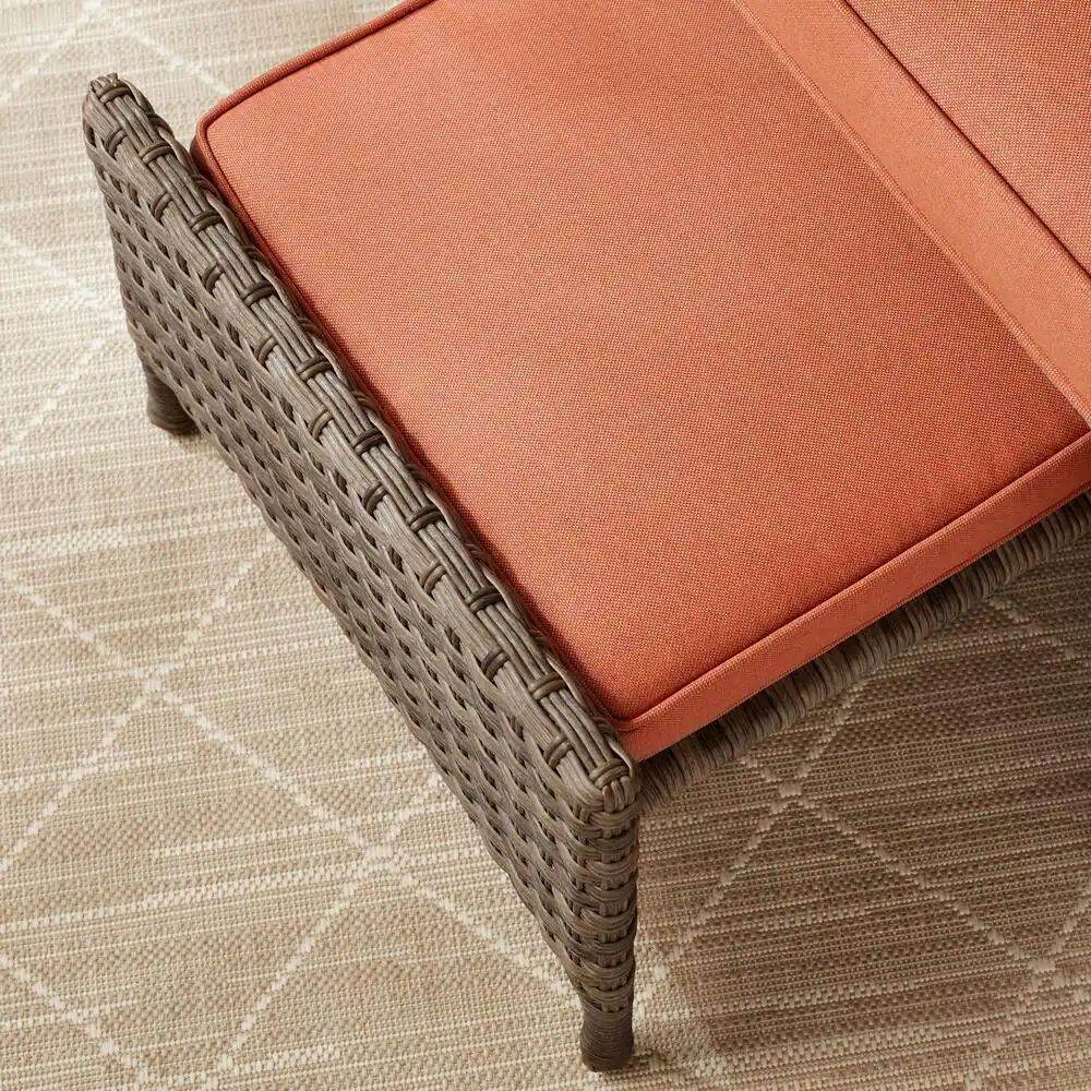 Hampton Bay Valley Spring 5-Piece Wicker Patio Conversation Set with Sienna Cushions