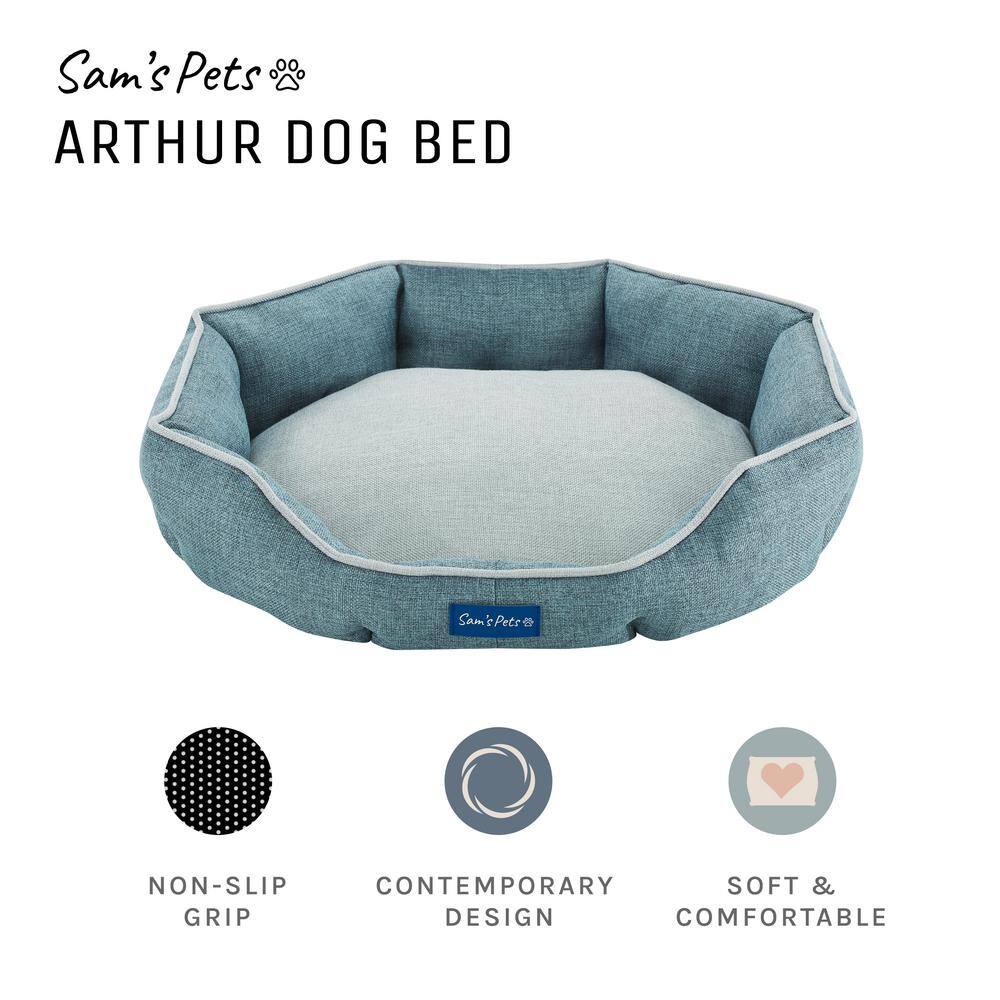 Sam's Pets Arthur Medium Teal Hexagon Dog Bed