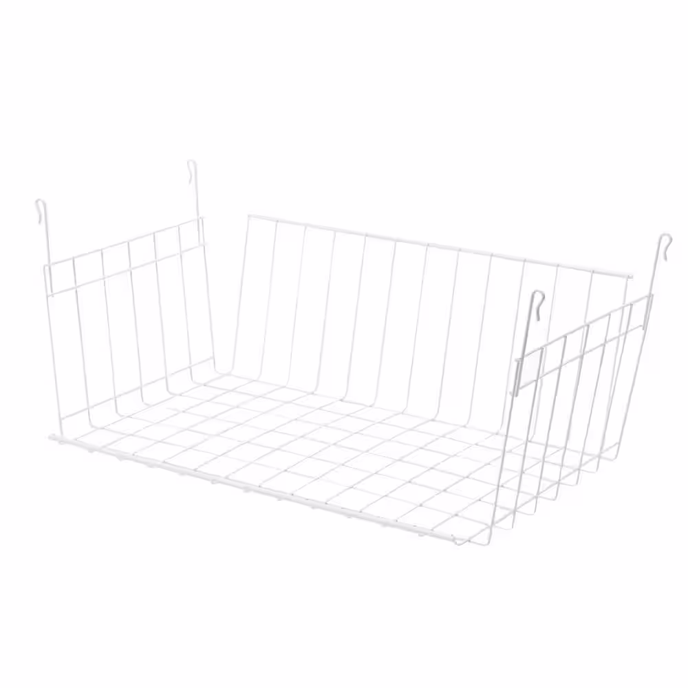 ClosetMaid 7.8 in. H x 17 in. W White Steel 1-Drawer Wide Mesh Wire Basket