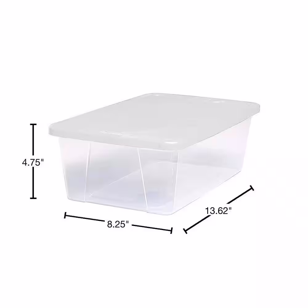 HOMZ 6 Qt. Secure Latching Clear Plastic Storage Container Bin w/Lid (10-Pack)