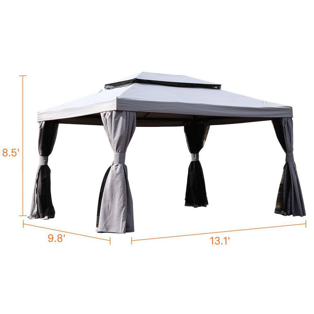 CASAINC 13 ft. W x 10 ft. D Metal Patio Gazebo