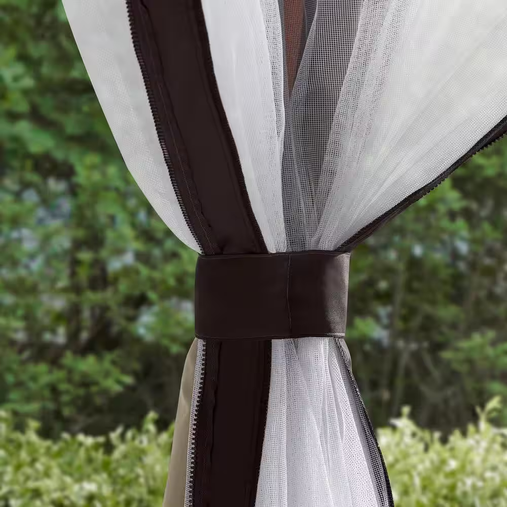 Hampton Bay Shiloh Glen 10 ft. x 12 ft. Steel Brown Gazebo