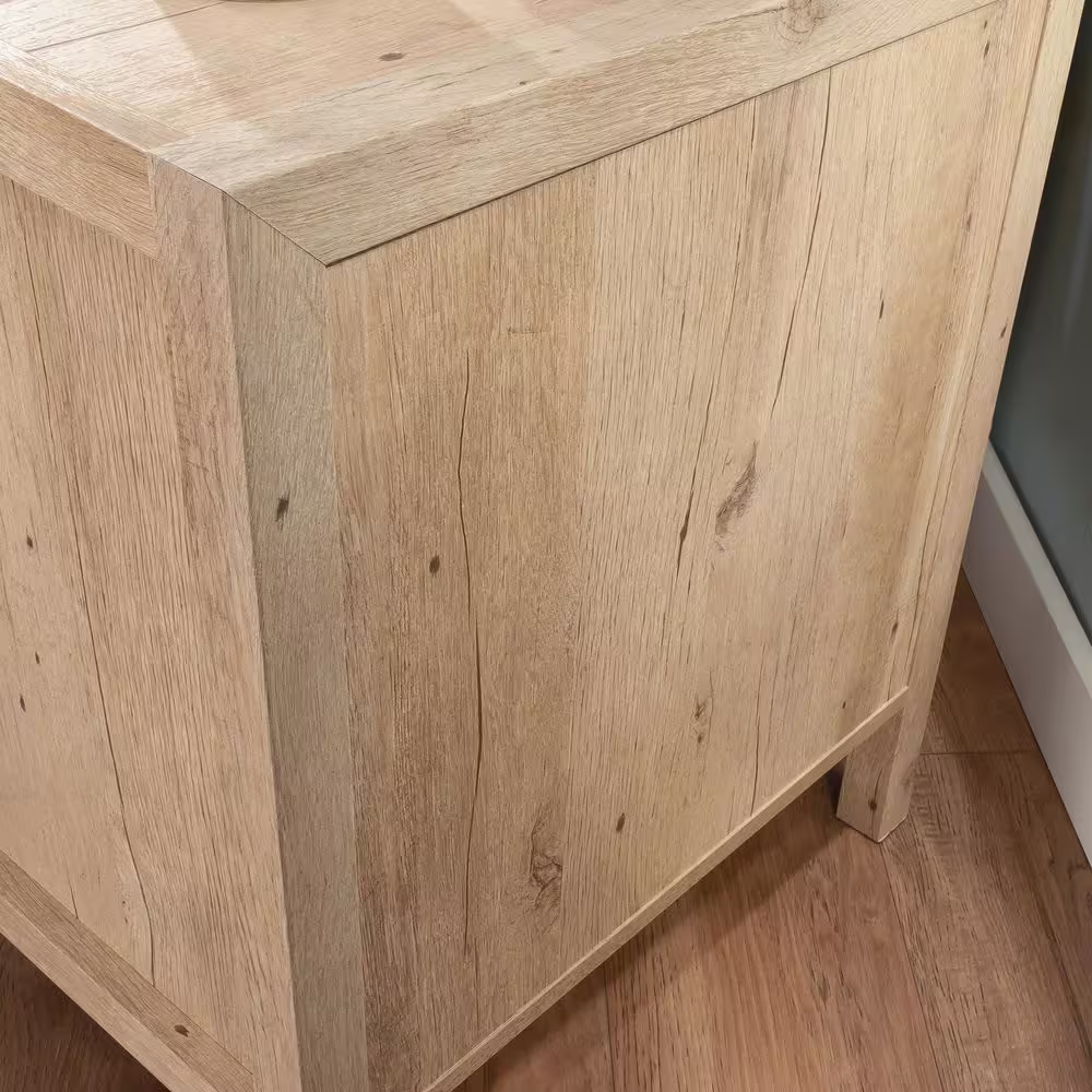 SAUDER Pacific View 1-Drawer Prime Oak Nightstand 25.827 in. x 21.496 in. x 17.48 in.