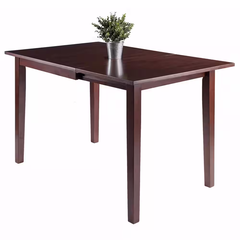 WINSOME WOOD Perrone Walnut Drop Lead Dining Table
