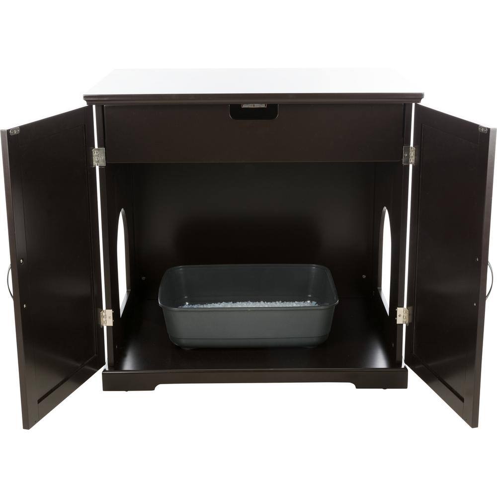 TRIXIE XL Wooden Litter Box Enclosure with Drawer, Brown