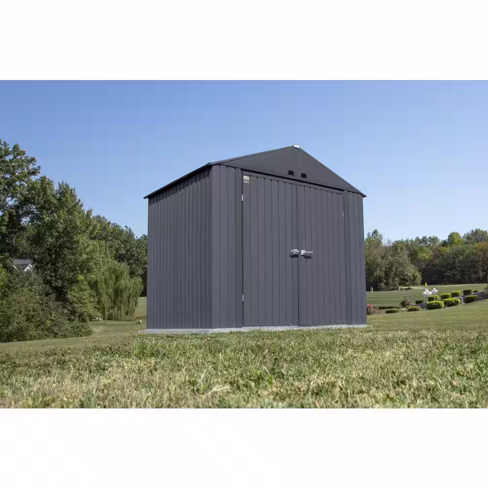 Arrow Elite 8 ft. W x 6 ft. D Anthracite Gray Premium Vented Corrosion Resistant Steel Storage Shed
