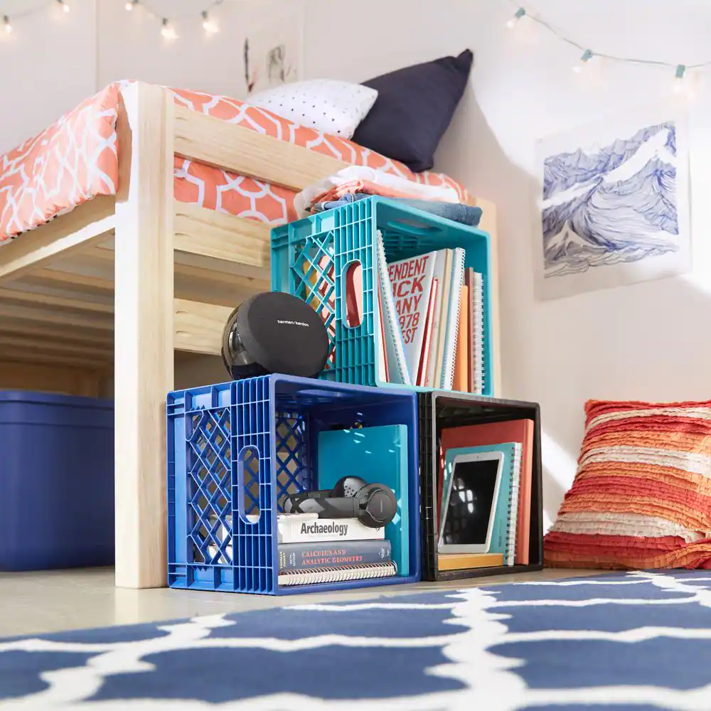 GSC Technologies 11 in. x 13 in. x 13 in. Black Milk Crate