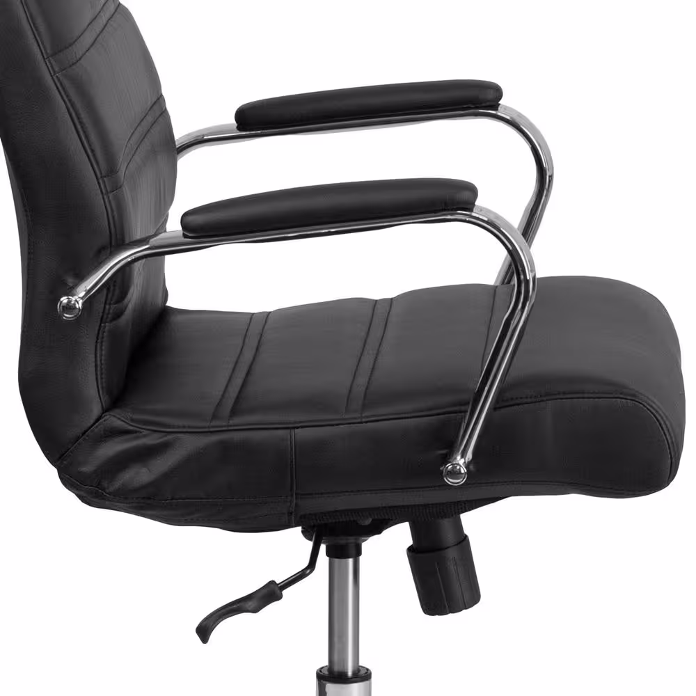 Flash Furniture Faux Leather Swivel Ergonomic Office Chair in Black